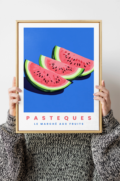 Affiche Pastèque Bleu