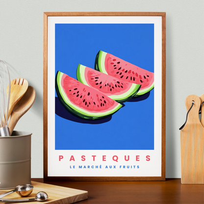 Affiche Pastèque Bleu